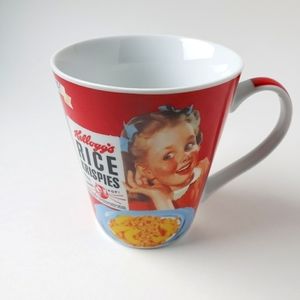 Vintage Kellogg's cereal coffee cup mug Rice Krispies Red